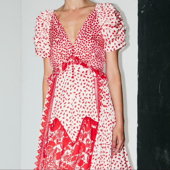 COPY - Satin Printed Handkerchief Dress - Picture 6 of 16